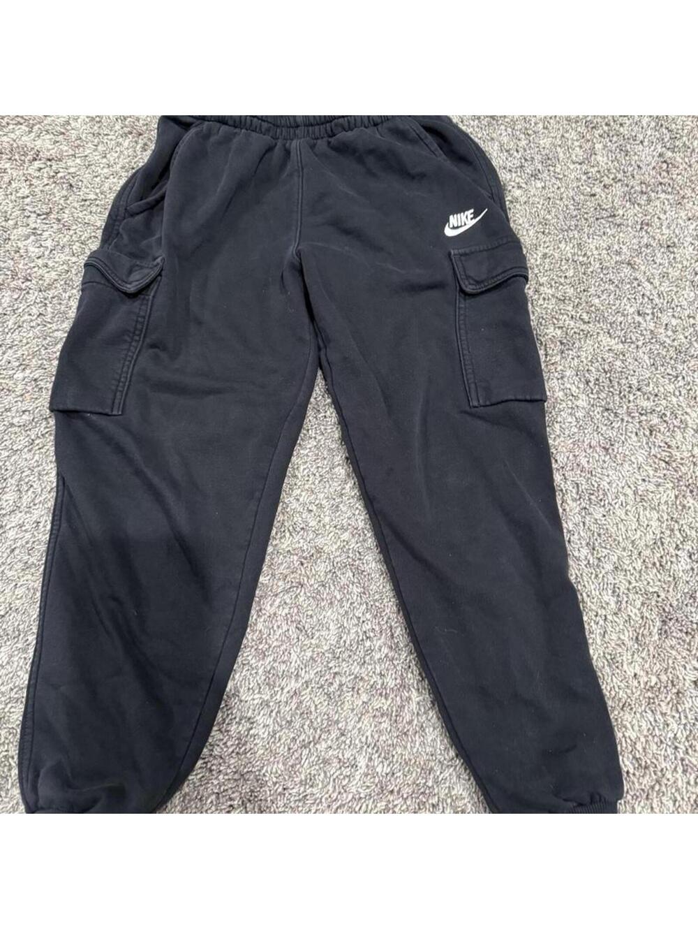 Nike Black Cargo Sweatpants with Elastic Waistband